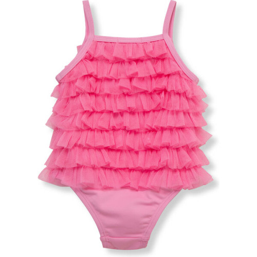 Infant Mesh Ruffle One-Piece Swimsuit, Pink - Habitual | Maisonette
