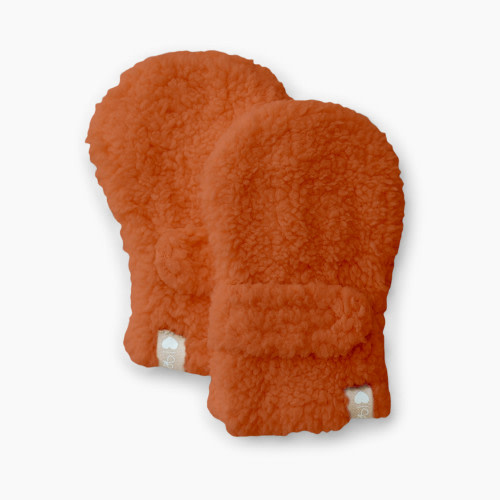 Goumi Kids x Babylist Fleece Baby Mitts - Clay, 0-3 M