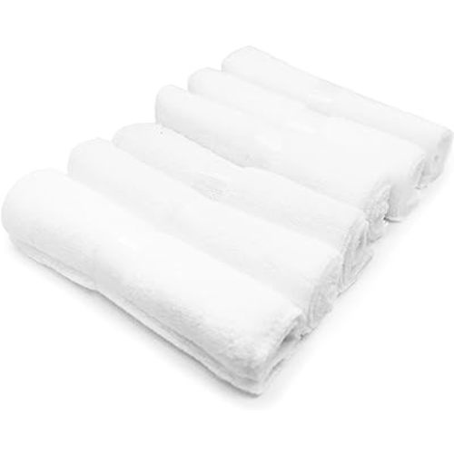 Kushies Baby Washcloths 6-Pack - White Washcloths for Face & Body - Ultra Soft Baby Washcloths/Towels - Newborn Baby Wash Cloth - Mini Baby Towel