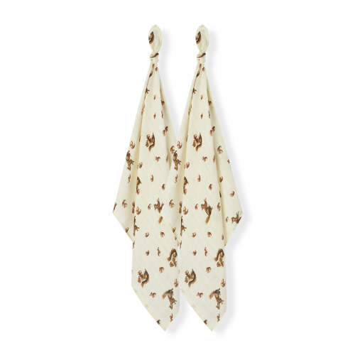 Chipmunk Bamboo Muslin Two-Piece Burp Cloth Set