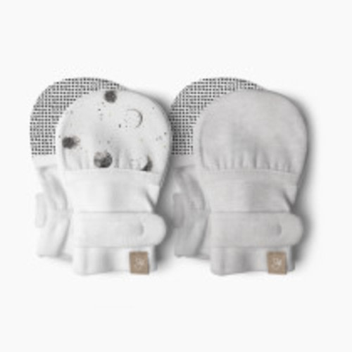 Goumi Kids Stay on Baby Mitts (2 Pack) - Many Moons + Storm Grey, 0-3 M