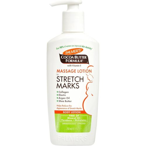 Palmer's Cocoa Butter Formula Massage Lotion For Stretch Marks, Pregnancy Skin Care, Belly Cream with Collagen, Elastin, Argan OIl and Shea Butter, 8.5 Ounces