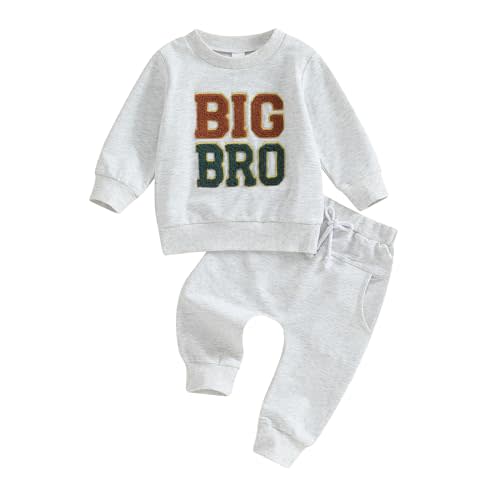 Ledy Champswiin Big Lil Bro Toddler Boy Clothes Long Sleeve Tops Pants Brothers Matching Outfits