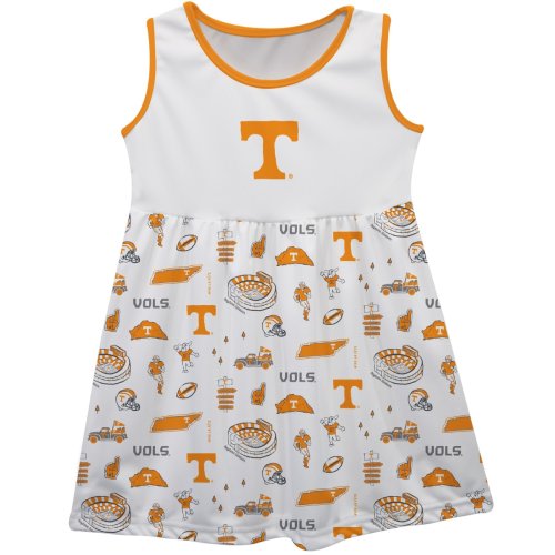 Tennessee Volunteers Vive La Fete Girls Infant Impressions Artwork Tank Top Dress - White