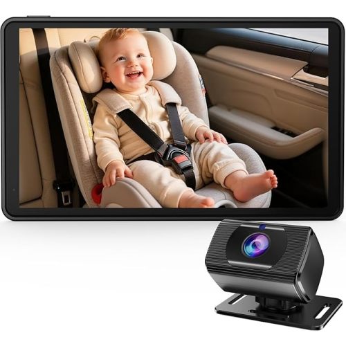 Rohent Baby Car Camera 7.2-Inch Monitor: 1080P HD Rear Facing Infant Backseat Camera with Night Vision 360° Rotation Wide Angle USB Plug & Play Anti-Glare Screen for Safe Driving F25