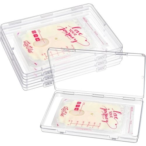 16 Pcs Clear Flat Breast Milk Freezer Storage Organizer, Space Saving Breastmilk Freezer Tray for Breastfeeding Bag Organization, Reusable Breastmilk Storage Containers, 7.48 x 5.11 x 0.67 in (16 Pcs)