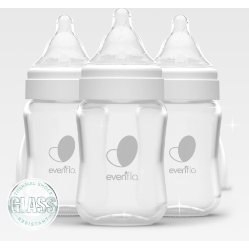 Evenflo Balance + Wide Neck 3 Glass Bottles, 6oz