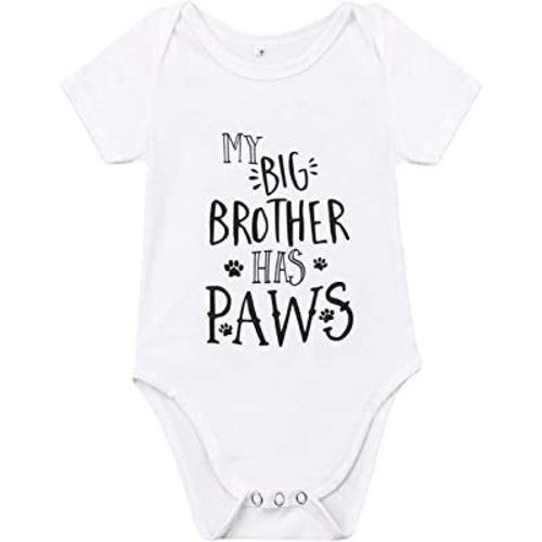 Newborn Baby GOT My Mind ON My Mommy Paws Funny Bodysuits Rompers Outfits Grey 0-18M