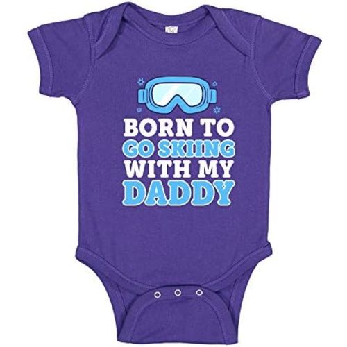 Ski Baby One Piece Bodysuit Born to Ski with My Daddy Toddler T-Shirt