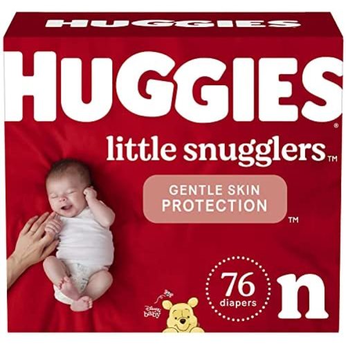 Baby Diapers Size Newborn (up to 10 lbs), 76ct, Huggies Little Snugglers