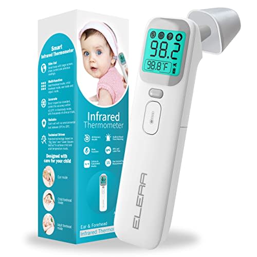 Elera Ear Thermometer for Kids, Baby Thermometer with Forehead and Ear Mode for Adults, Infant, Kids and Toddler, Touchless and 1 Second Reading with Fever Alarm and Mute Function