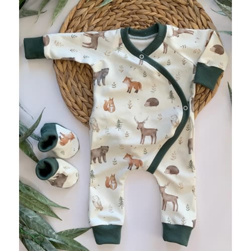 Organic Baby clothing/gender neutral baby outfit/baby forest animals/baby boy/baby girl/baby gift/Premie-24 months/made in USA