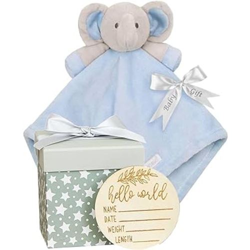 Elephant Lovey Elephant Security Blanket Loveys for Baby Girls Milestone Gift Set Box Present New Baby Newborn Pink Toy Baby Security Blankets for Girls Personalize
