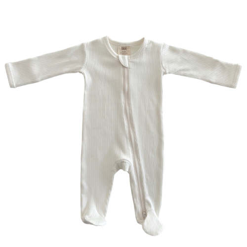 Organic ribbed zip footie onesie 3-6 mos