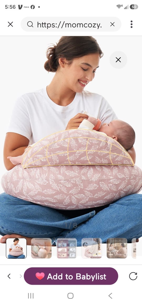 Adjustable Nursing Pillow in Light Pink – Momcozy