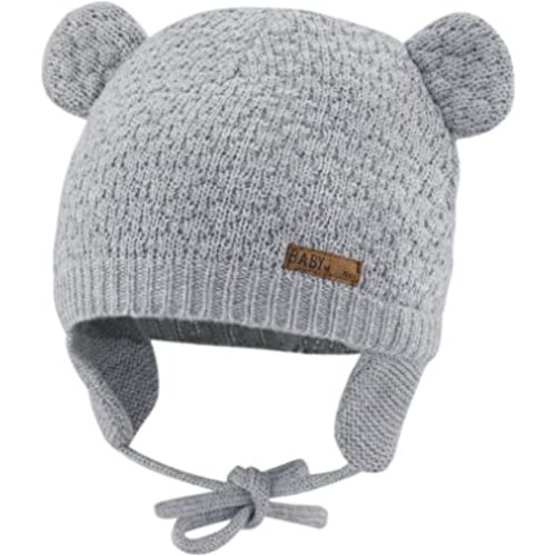 Bestjybt Baby Hat Cute Bear Infant Toddler Earflap Fleece Lined Beanie Warm Caps for Fall Winter