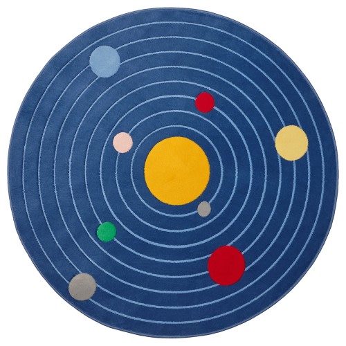 AFTONSPARV Rug - space rounded/blue 4 ' 4 "