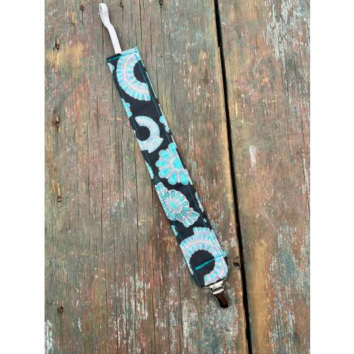 Turquoise squash baby pacifier clip