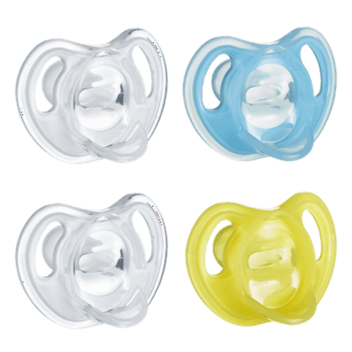 Tommee Tippee Ultra-Light Silicone Pacifier, Symmetrical Orthodontic Design, BPA-Free Binkies, One-Piece Design, 6-18m, 4 Count