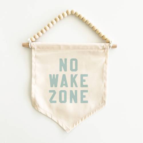 No Wake Zone Canvas Hang Sign: Surf Decor for Kid's Rooms, Surf Nursery, Surf Playroom, Beach House Decor, Coastal Decor {Tidal Blue}