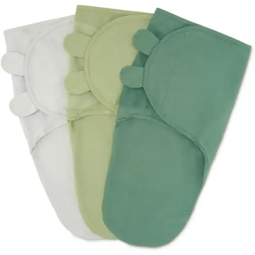 Comfy Cubs Swaddle Blanket Baby Girl Boy Easy Adjustable 3 Pack Infant Sleep Sack Wrap Newborn Babies (Small 0-3 Months, Stone, Sage, Azul)