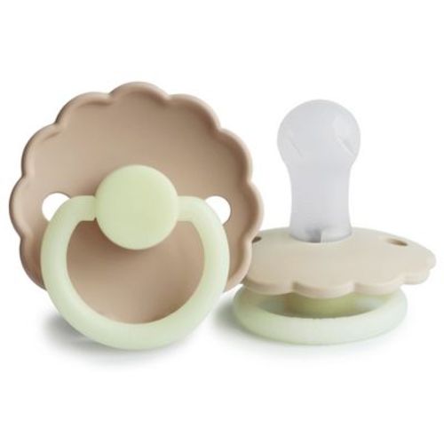 Frigg Daisy Night Silicone Pacifier 2-pack Croissant/cream 0-6 Months