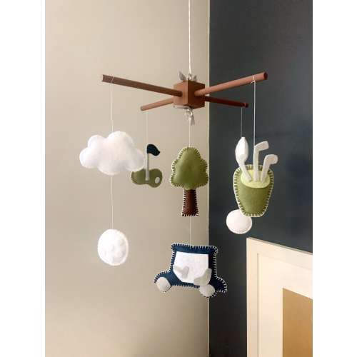 Baby Mobile golf, golfing nursery, golf baby decor, custom Baby crib mobile, baby boy mobile, kids room decor, nursery decor golf, boy room