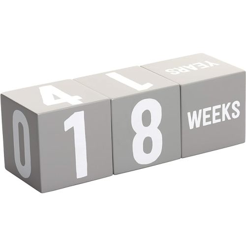 Little Pear Baby Keepsake Milestone Blocks, Growth Marker Blocks, Baby Age Photo Prop, Gray & White, Wooden - Gray Milestone Blocks