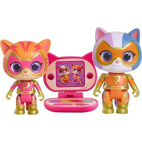 Just Play Disney Junior SuperKitties Su-Purr Charged Ginny and Buddy Figure Set, Kids Toys for Ages 3 Up