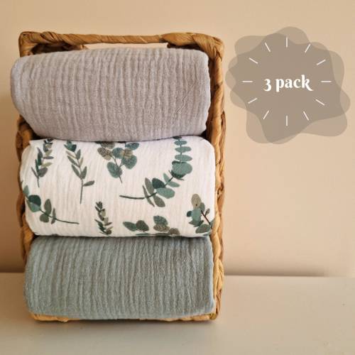 Set of 3 Waterproof change pad Double Gauze Muslin  travel changing mat, Diaper changing mat, portable changing mat