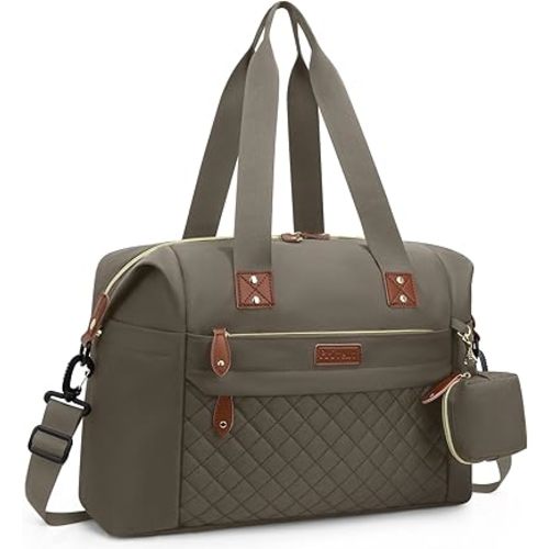 Pritent Diaper Bag Tote, Diaper Baby Bags with Pacifier Case, Shoulder Straps, Stroller Clips, Waterproof Large Mommy Maternity Travel Baby Bag for Mom and Dad, khaki, Medium