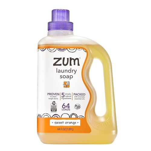 Zum Laundry Soap by Indigo Wild - Liquid, Plant-Based Soap with Baking Soda, Essential Oils, Coconut Oil & More - Wash Up to 64 Loads - Sweet Orange - 64 fl oz