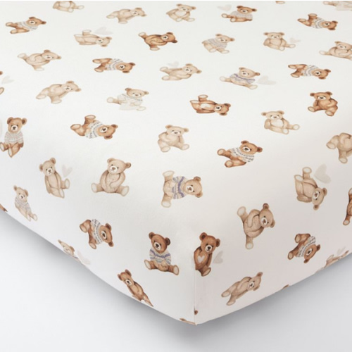 Teddy Bear Organic Crib Fitted Sheet