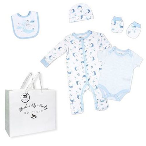 Baby Boys Dreaming Moon Layette, 5 Piece Set