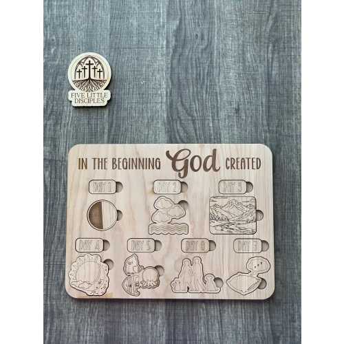 7 Days of Creation Wooden Puzzle - Bible Learning Tool - Christian - Genesis - Christian Gift - Faith Puzzle - Religious Puzzle