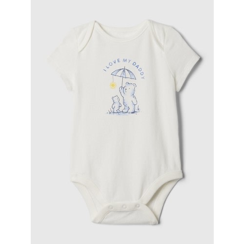 Baby First Favorites Organic Cotton Graphic Bodysuit in new off white dad