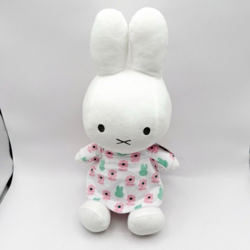 NEW Miffy Cute Plush Bunny 12” Soft Toy Pink Floral Dress Stuffed Animal Target