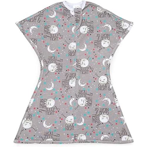 SleepingBaby Zipadee-Zip Transition Swaddle - Cozy Baby Sleep Sack with Zipper Convenience - Roomy Baby Wearable Blanket for Easy Diaper Changes - Goodnight Moon, Small (4-8 Month)