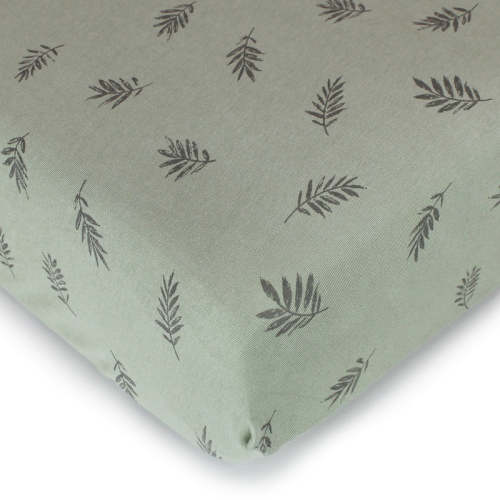 Organic Fitted Crib Sheet in Seafoam Fern Default Title