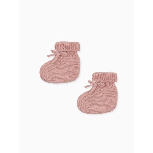 Pink Rimevera Merino Baby Girl Booties