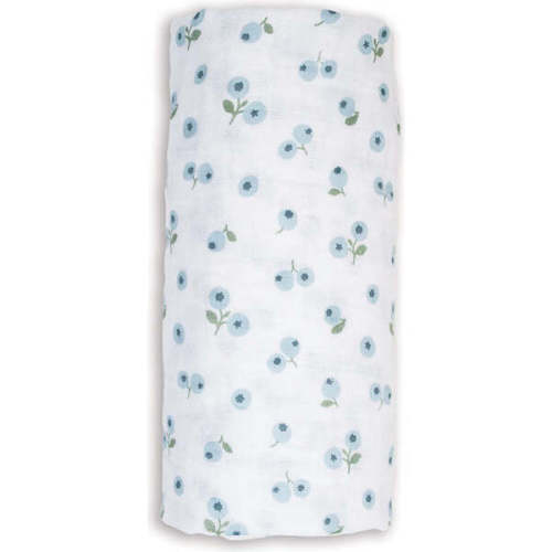 Muslin Swaddle Blanket, Blueberries - Lulujo Swaddles | Maisonette