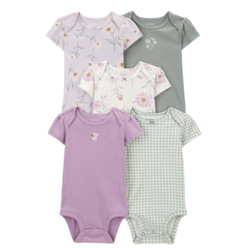 Baby 5-Pack Floral Short-Sleeve Bodysuits