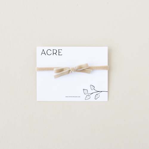 Velvet infant bow // Taupe