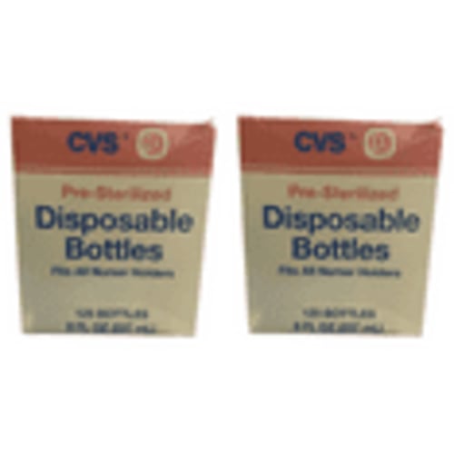 CVS Pre-Sterilized Disposable Bottles Fits All Nurser Holders 125 Bottles Each Pack of 2