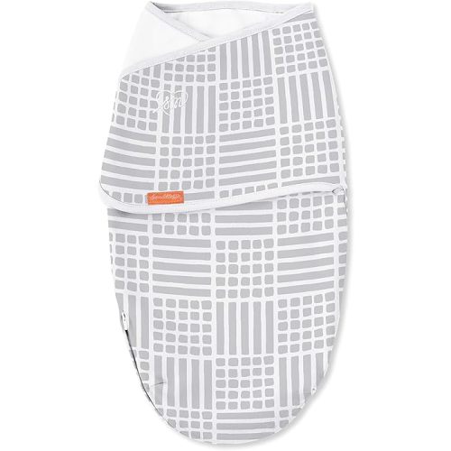 SwaddleMe Whisper Quiet Swaddle with Easy Change – Size Small/Medium, 0-3 Months, 1-Pack (Square Dance)