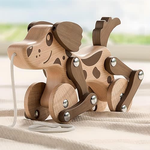 Wooden Walking Pull Dog Toy