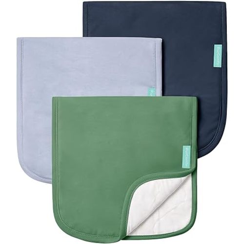 PurComfy Supersoft Burp Cloths, Premium Bamboo Viscose Baby Burp Cloths, Absorbent & Skin-Friendly, Large 21” x 10”, Unisex Baby Essentials for Feeding, Spit-Up, 3-Pack