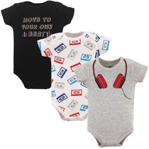 Little Treasure Baby Boy Cotton Bodysuits 3pk, Headphones, 3-6 Months