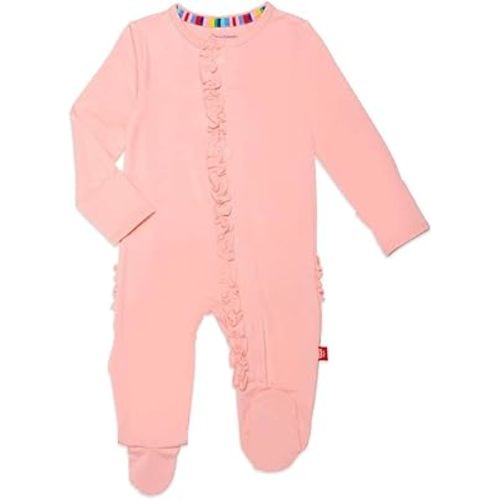 Magnetic Me Girls Modal Magnetic Baby Footie Pajamas | Silky Soft Modal Fabric | Baby Sleepers Available Sizes PRE - 24M