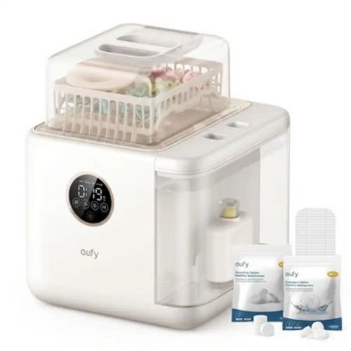 eufy Security S1 Pro Baby Bottle Washer + 6-Month Essential Cleaning Kit, Water Softener | All-in-One: 3D HydroBlast 360° Jets, 212°F Steam Sterilizer